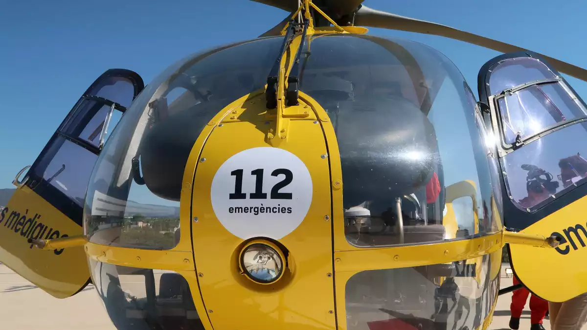 Imatge de l'helicòpter medicalitzat a l'heliport de l'Hospital Sant Joan de Reus