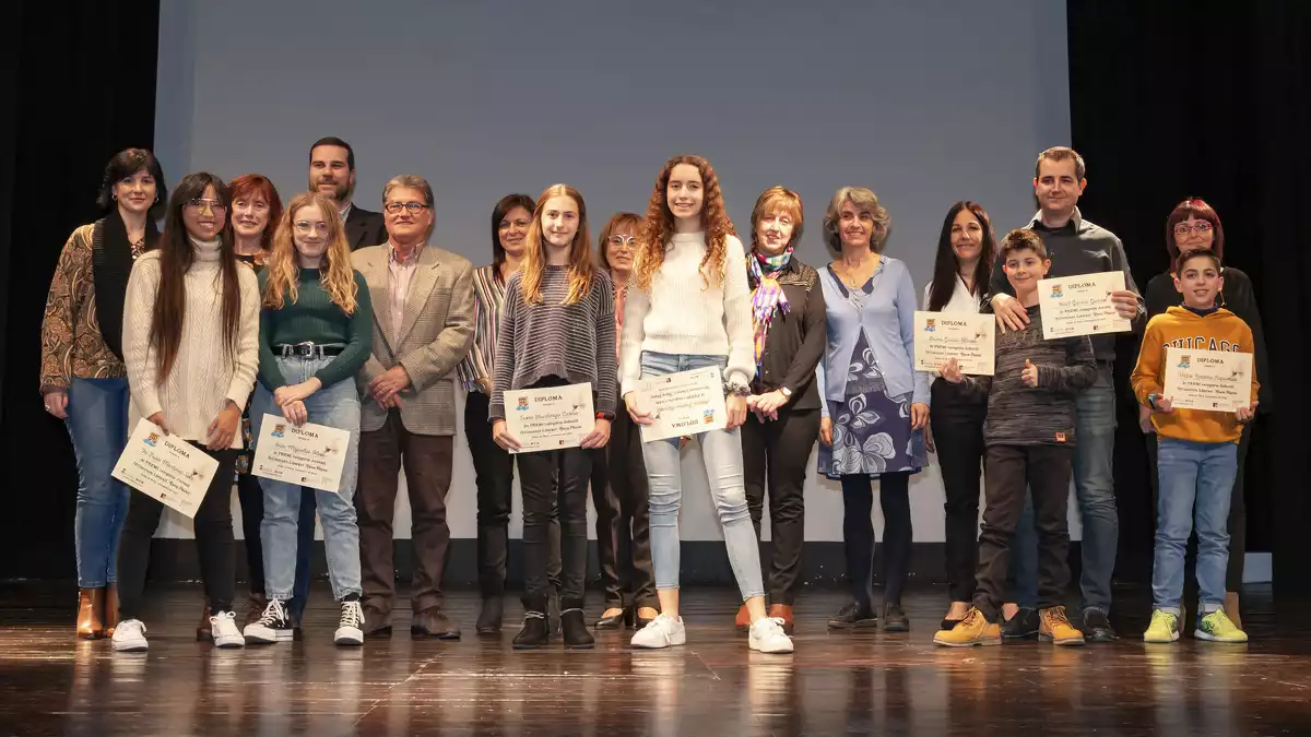 Imatge dels guardonats, dissabte a Roda de Berà