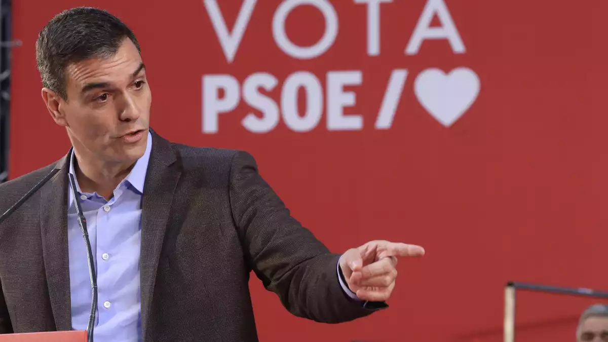 Pedro Sánchez, en un acte electoral