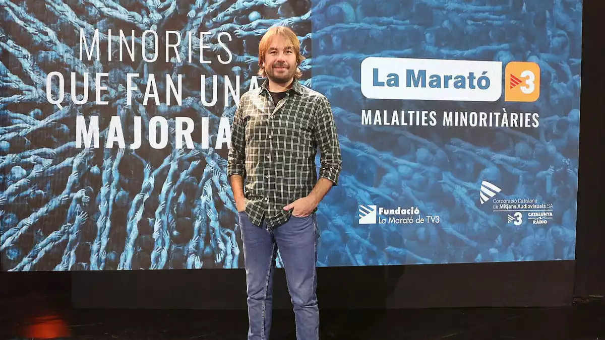 Quim Masferrer presentant 'La Marató' de TV3 el desembre de 2019, de la que en va ser presentador