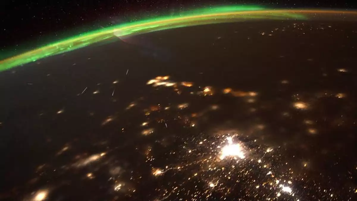 Imatge des de l'Estació Espacial Internacional de la pluja d'estels de les Quadràntides del 2020
