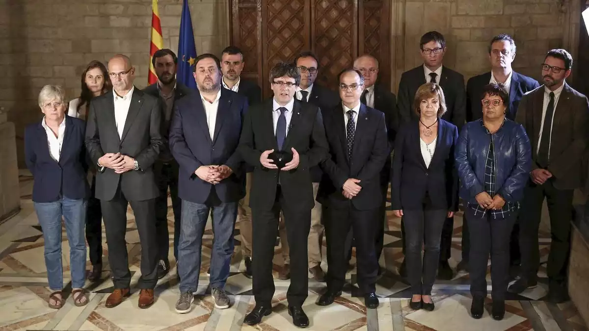 El govern de Catalunya l'1 d'octubre de 2017.