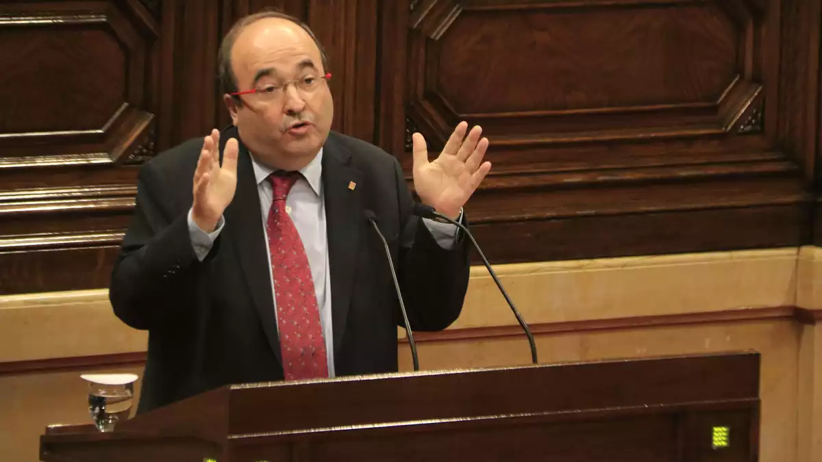 El líder dels socialistes catalans, Miquel Iceta, s'ha desmarcat del dur missatge de la defensa de la moció de Ciutadans.