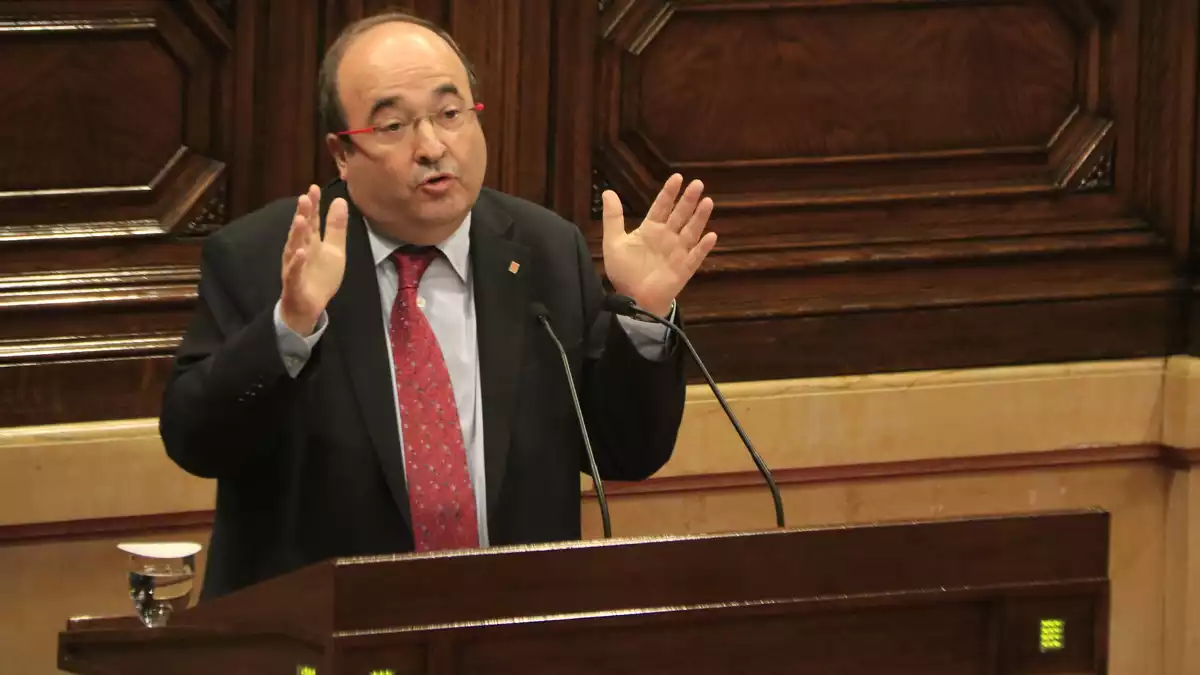 El líder dels socialistes catalans, Miquel Iceta, s'ha desmarcat del dur missatge de la defensa de la moció de Ciutadans.