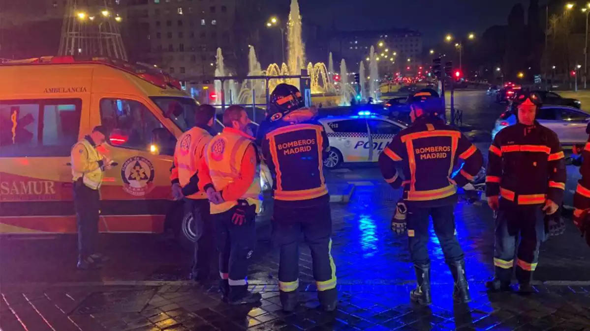 Imatge dels efectius d'emergències de Madrid activats per l'atropellament el 18 de gener de 2020