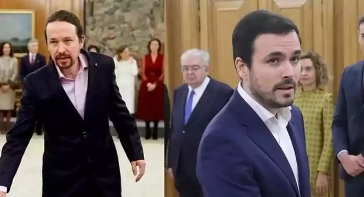 Pablo Iglesias i Alberto Garzón prometent el seu càrrec