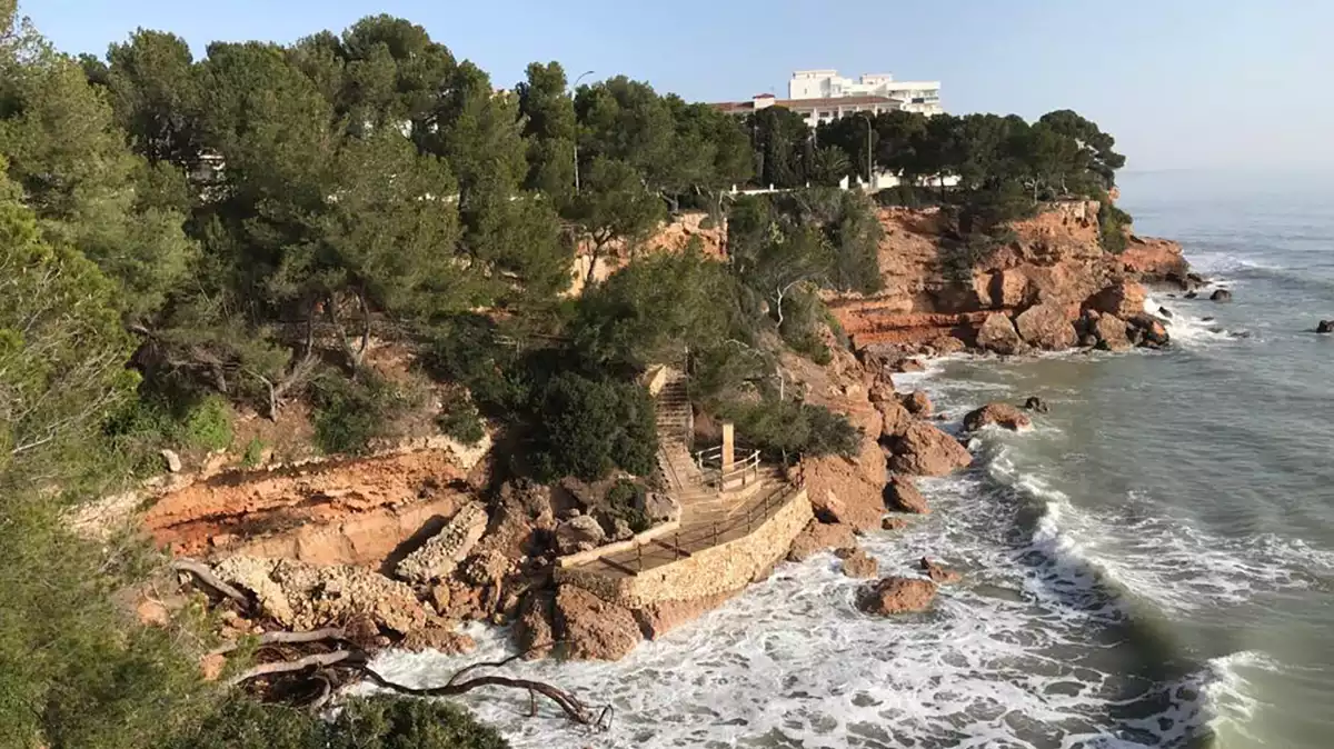 Una de les cales desaparegudes pel temporal Glòria a Miami Platja.