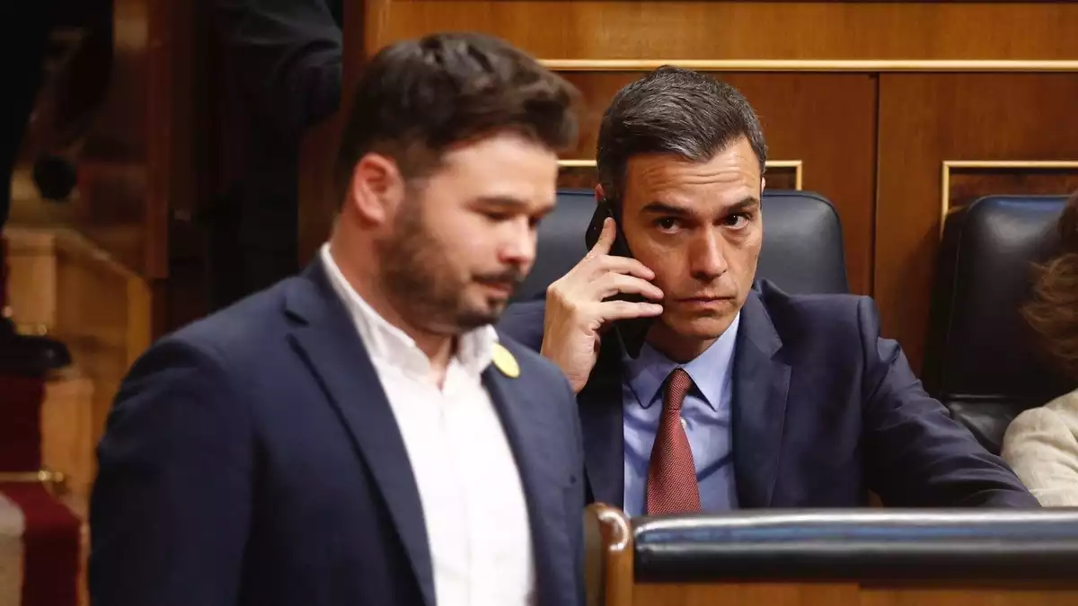 Gabriel Rufián y Pedro Sánchez