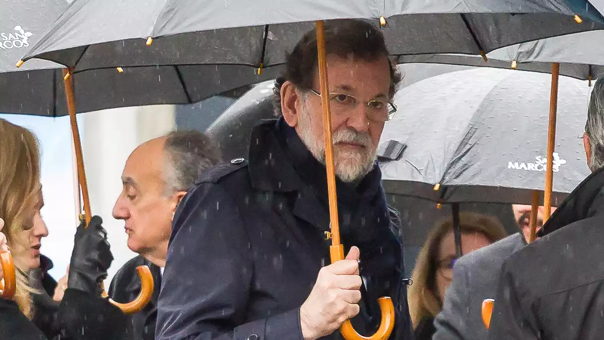 Mariano Rajoy a l'enterrament de la seva germana Mercedes (16-12-19)