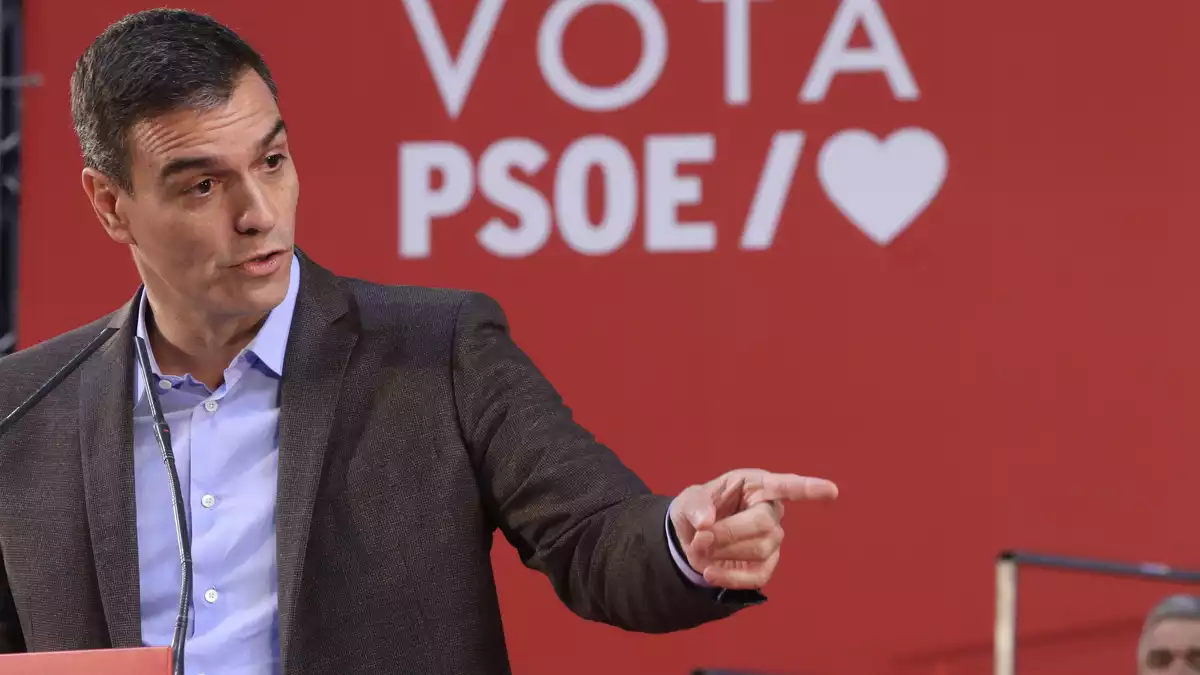 Pedro Sánchez, en un acte electoral