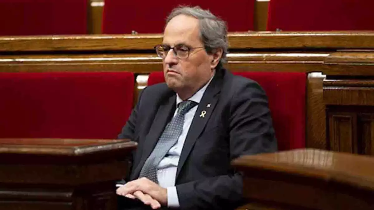 El presidente de la Generalitat de Catalunya, Quim Torra, durante una sesión plenaria en el Parlament de Catalunya, en Barcelona (España), a 11 de diciembre de 2019