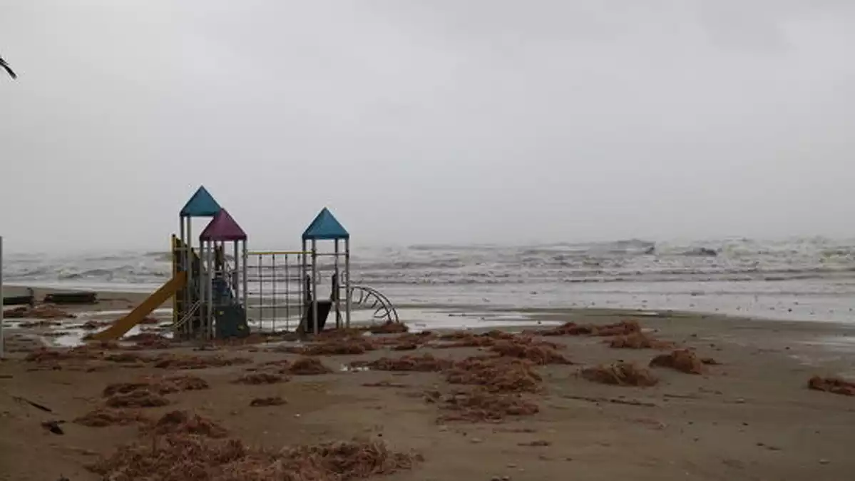 Imatge dels efectes del fort temporal Glòria a la costa catalana