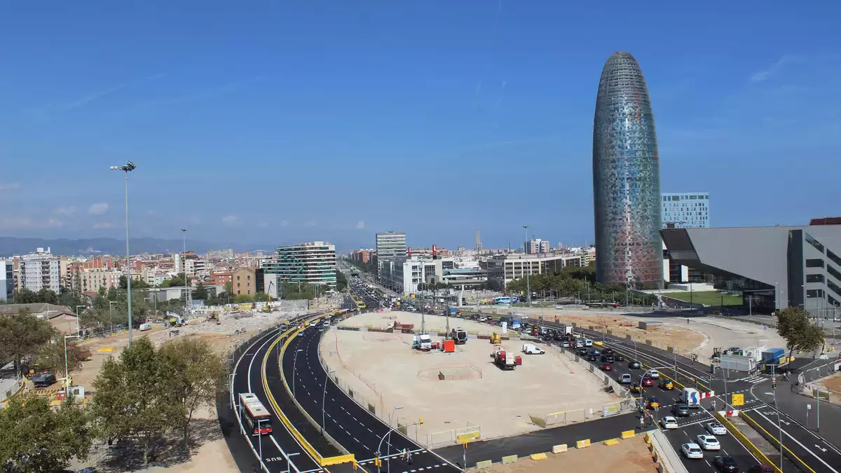 La plaça de les Glòries el setembre del 2014