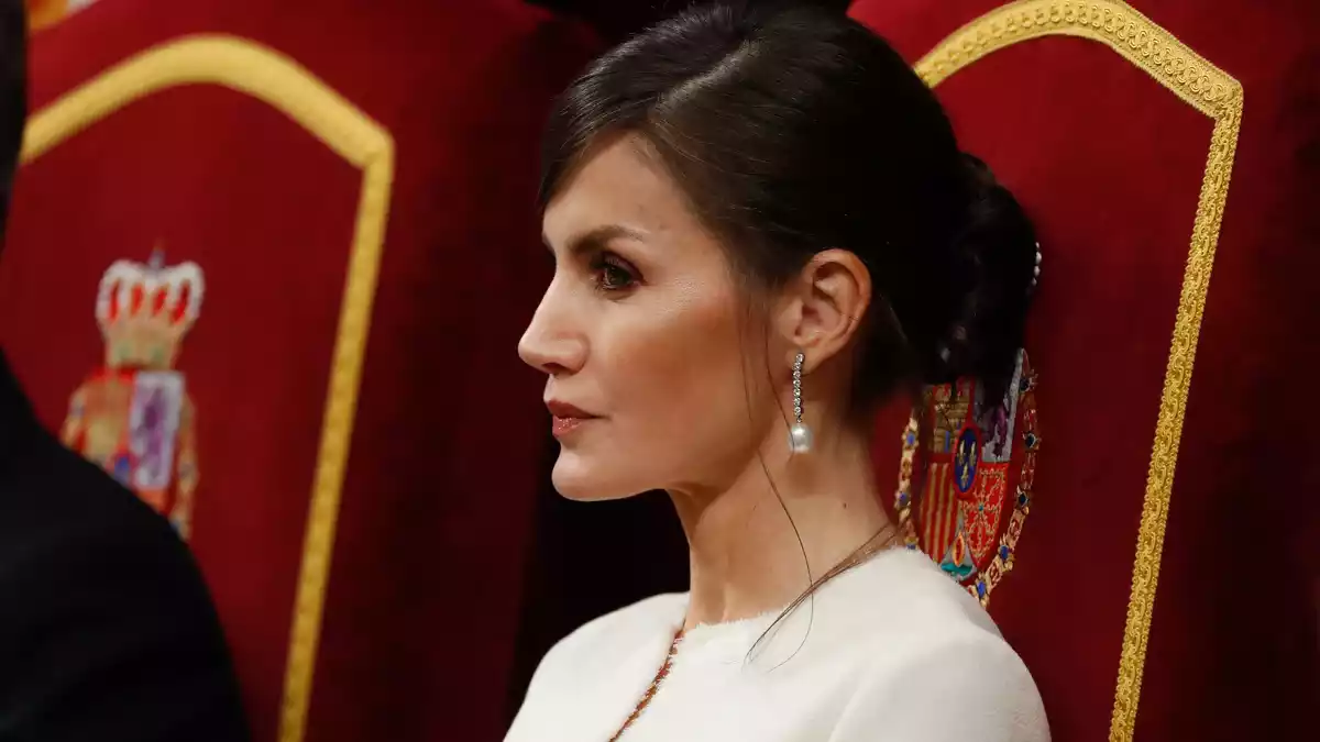 La reina Letícia durant la cerimònia d’obertura de les Corts al Congrés de Diputats (03-02-2020)