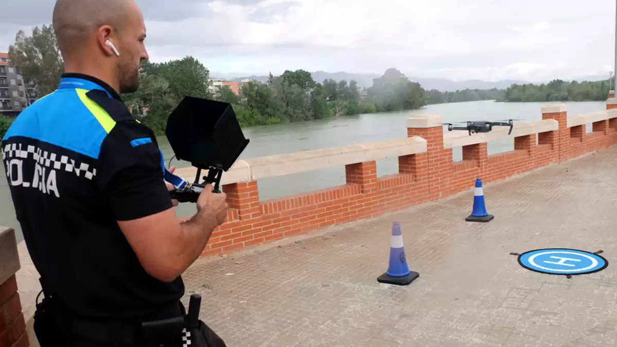 Imatge del pilot de drons de la Policia Local de Tortosa