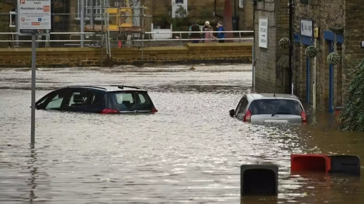 Imatge d'una inundació al Regne Unit per la tempesta 'Ciara'