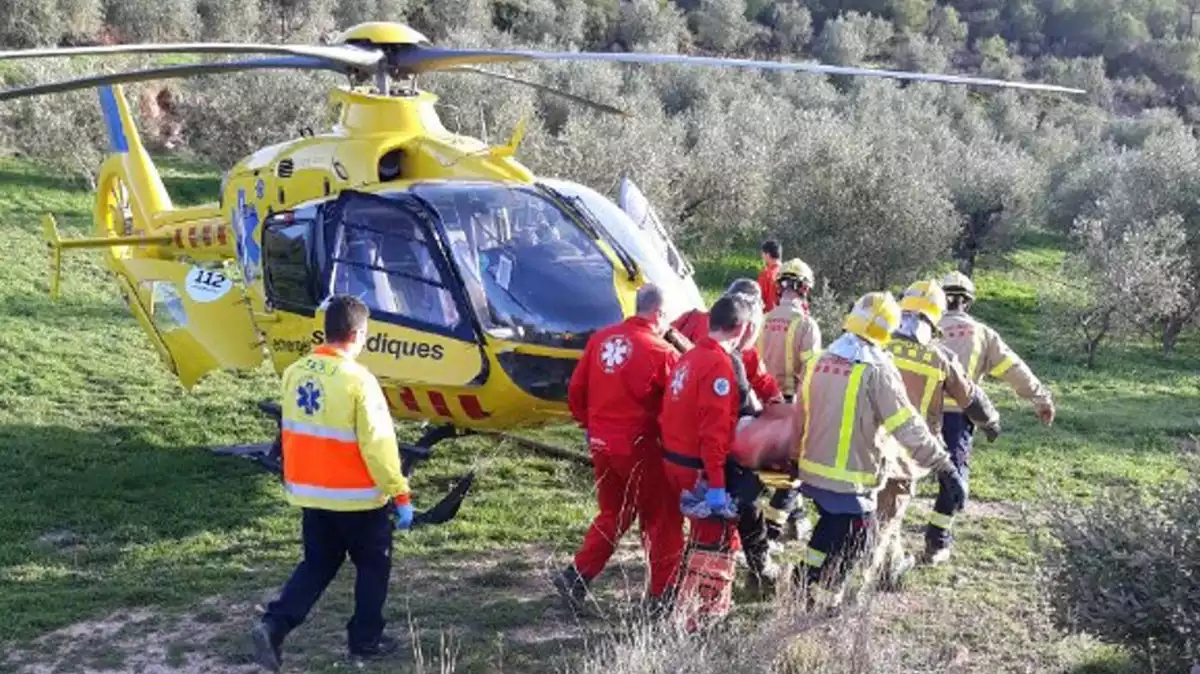 Imatge dels Bombers i els efectius del SEM, a la Figuera