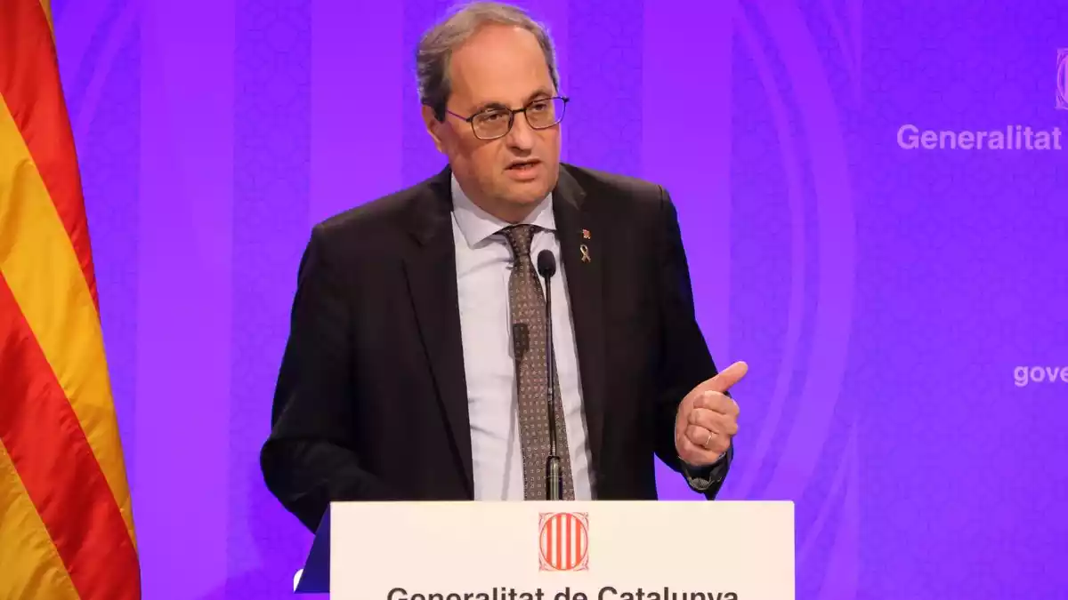 El president de la Generalitat, Quim Torra, en una roda de premsa el 13 de març de 2020.