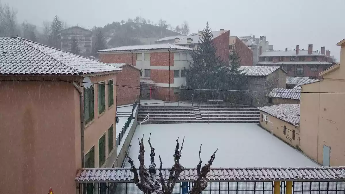 Imatge d'una nevada en un municipi de Catalunya