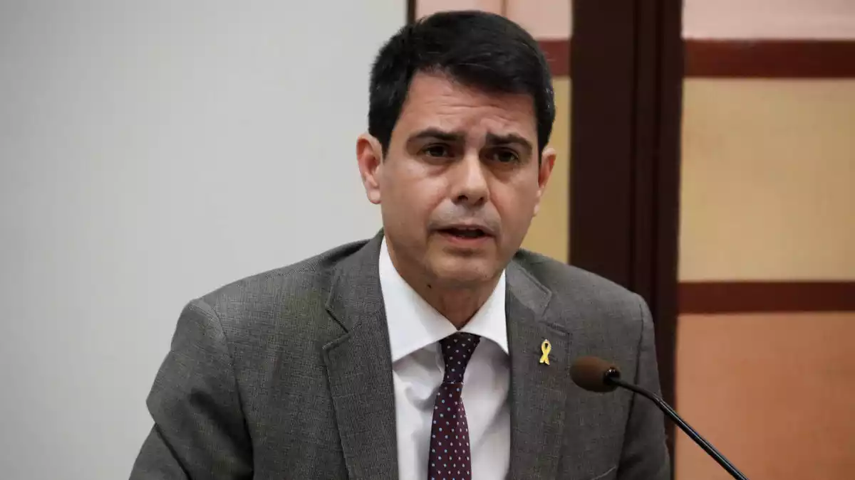 Marc Castells, alcalde d'Igualada, en roda de premsa pel coronavirus l'11 de març de 2020