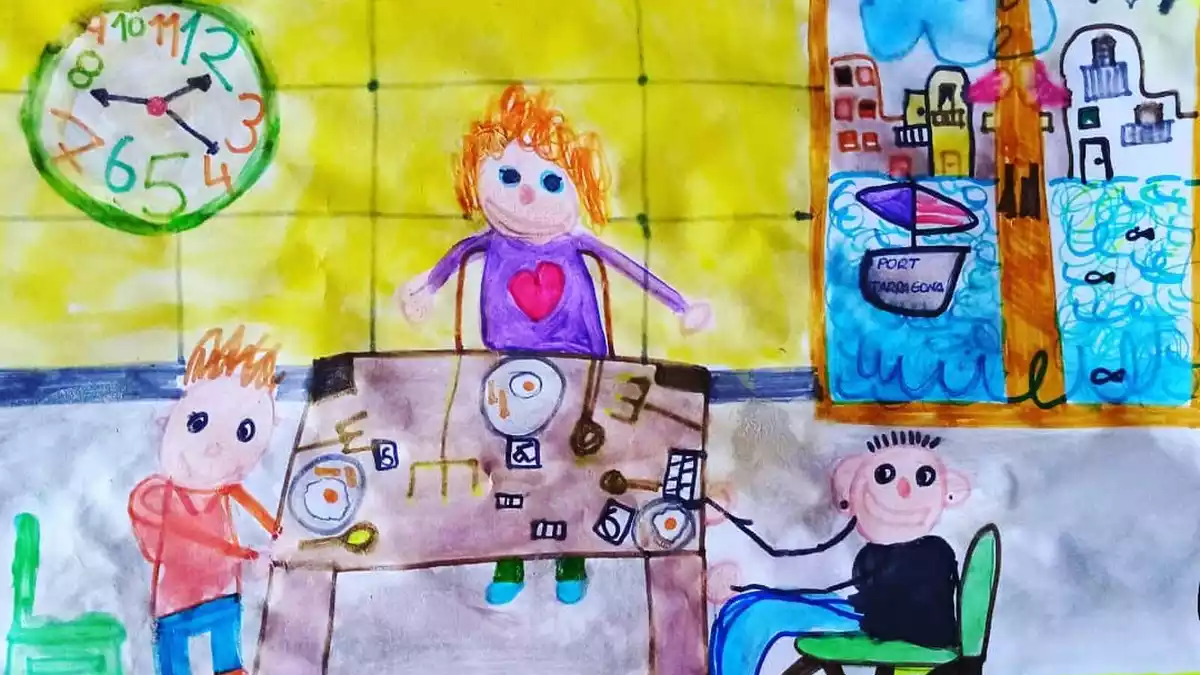 El dibuix de l'Elsa, de 5 anys, guanyadora del concurs “Explica’ns, què fas?” del Port de Tarragona