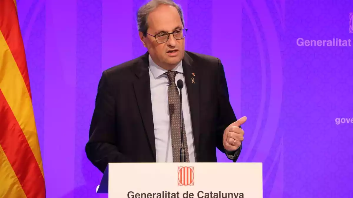 El president de la Generalitat, Quim Torra, en una roda de premsa el 13 de març de 2020.