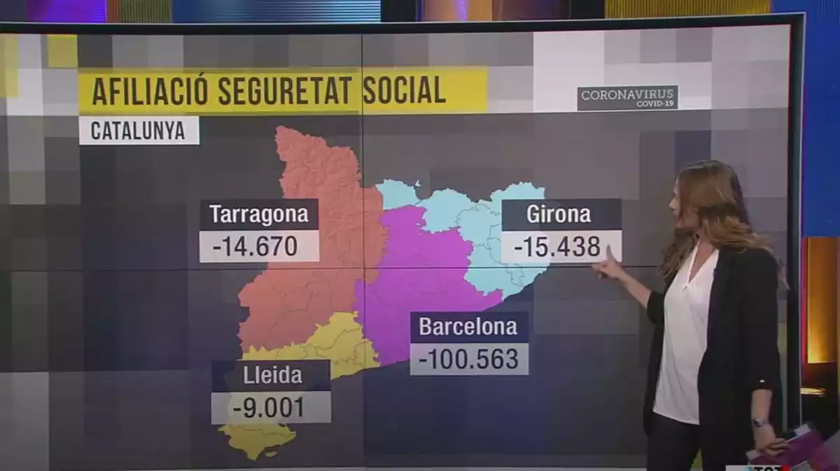 Imatge del mapa errat de Catalunya, a TV3