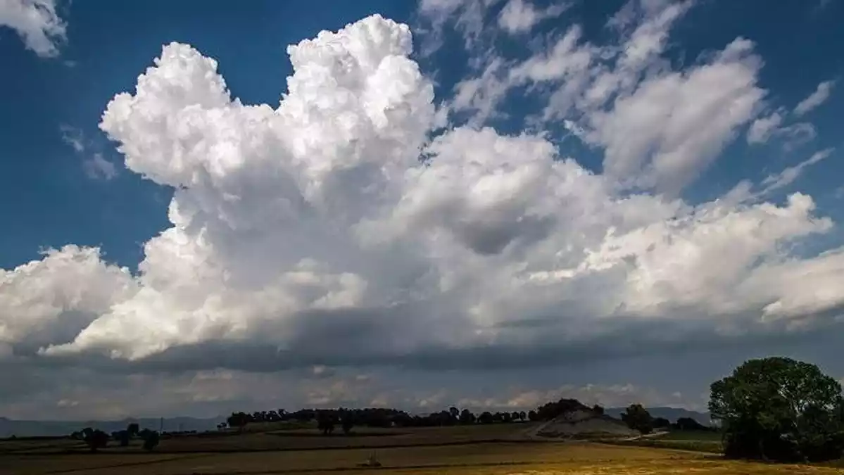 Imatge d'un cumulus congestus a la plana de Vic