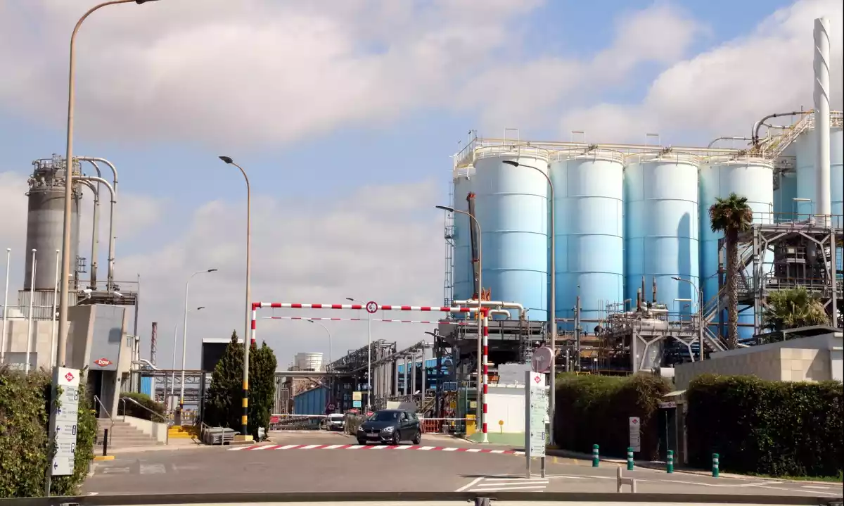 Imatge d'arxiu de l'entrada principal a la planta de l'empresa Dow Chemical a Tarragona.