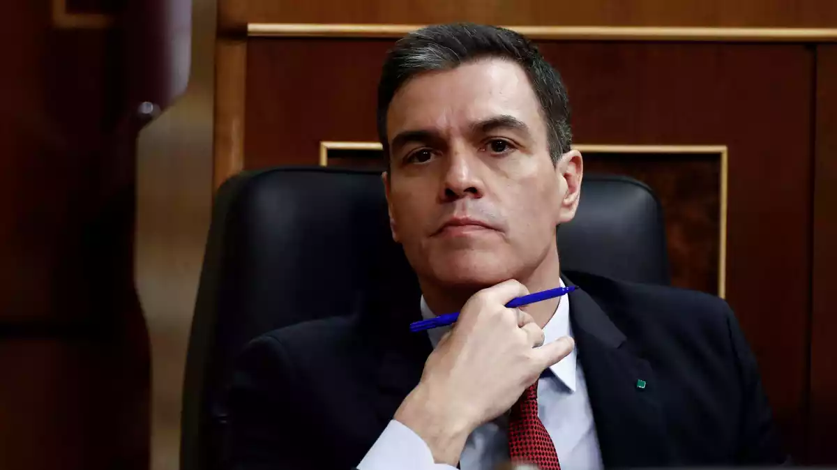 Pedro Sánchez durante la sesión del Congreso para alargar el estado de alarma el pasado 25 de marzo