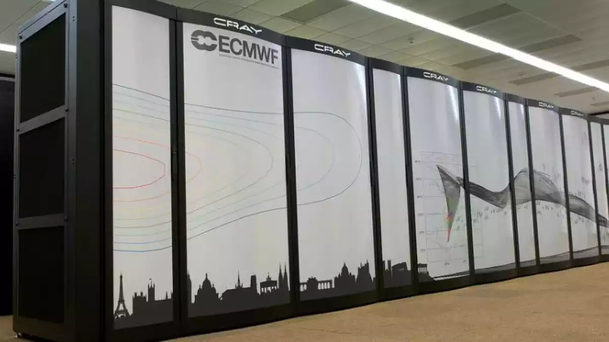 Imatge del ordinador del Centre Europeu de Predicció Meteorològica