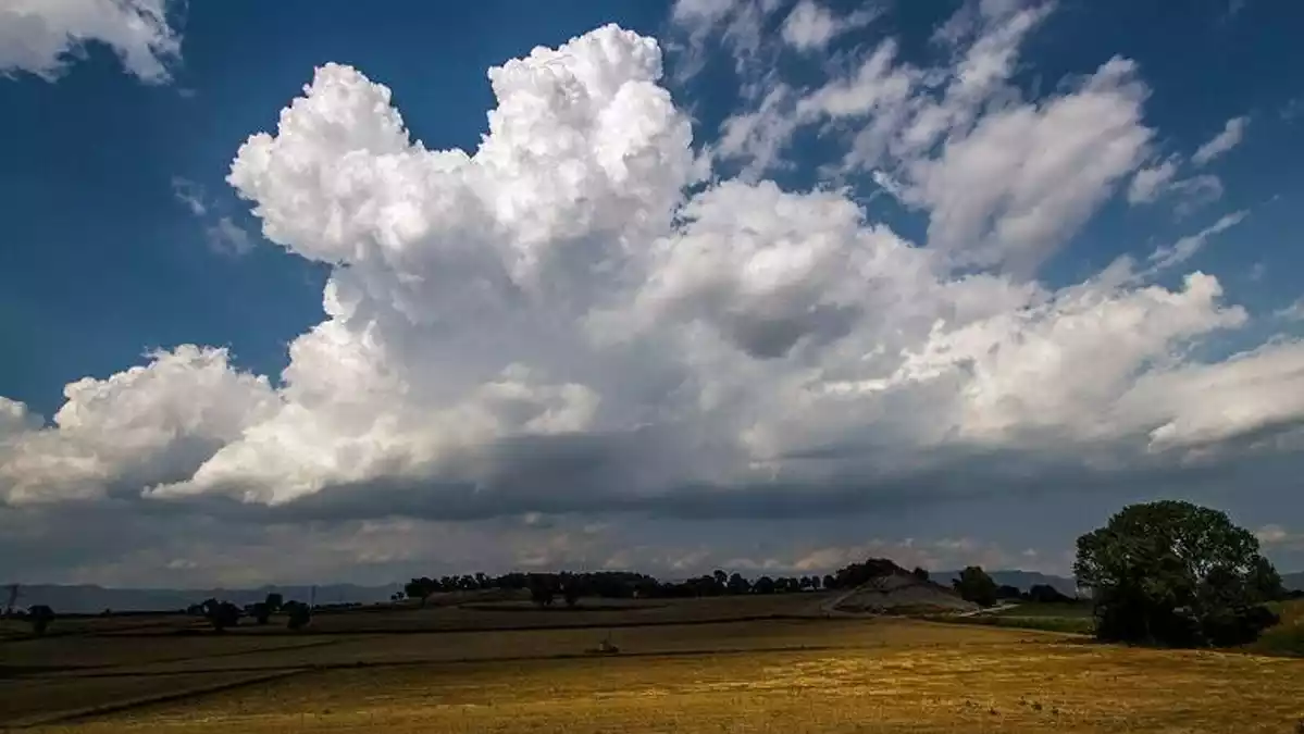 Imatge d'un cumulus congestus a la plana de Vic