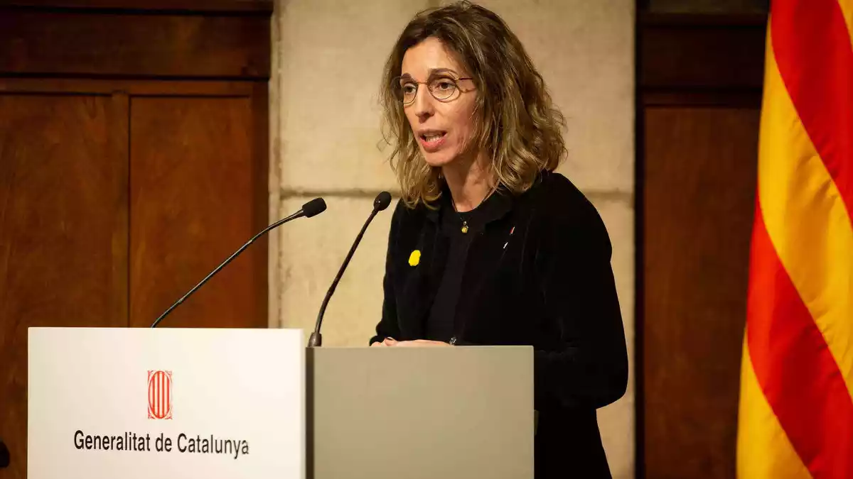 La consellera d'Empresa i Coneixement de la Generalitat, Àngels Chacón, durant un discurs a Barcelona el 18 de febrer del 2020