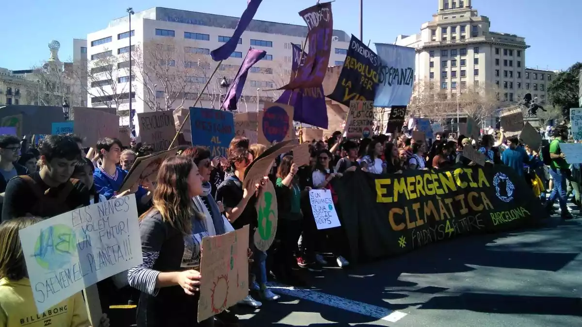 Imatge d'una manifestació contra el Canvi Climàtic a Barcelona