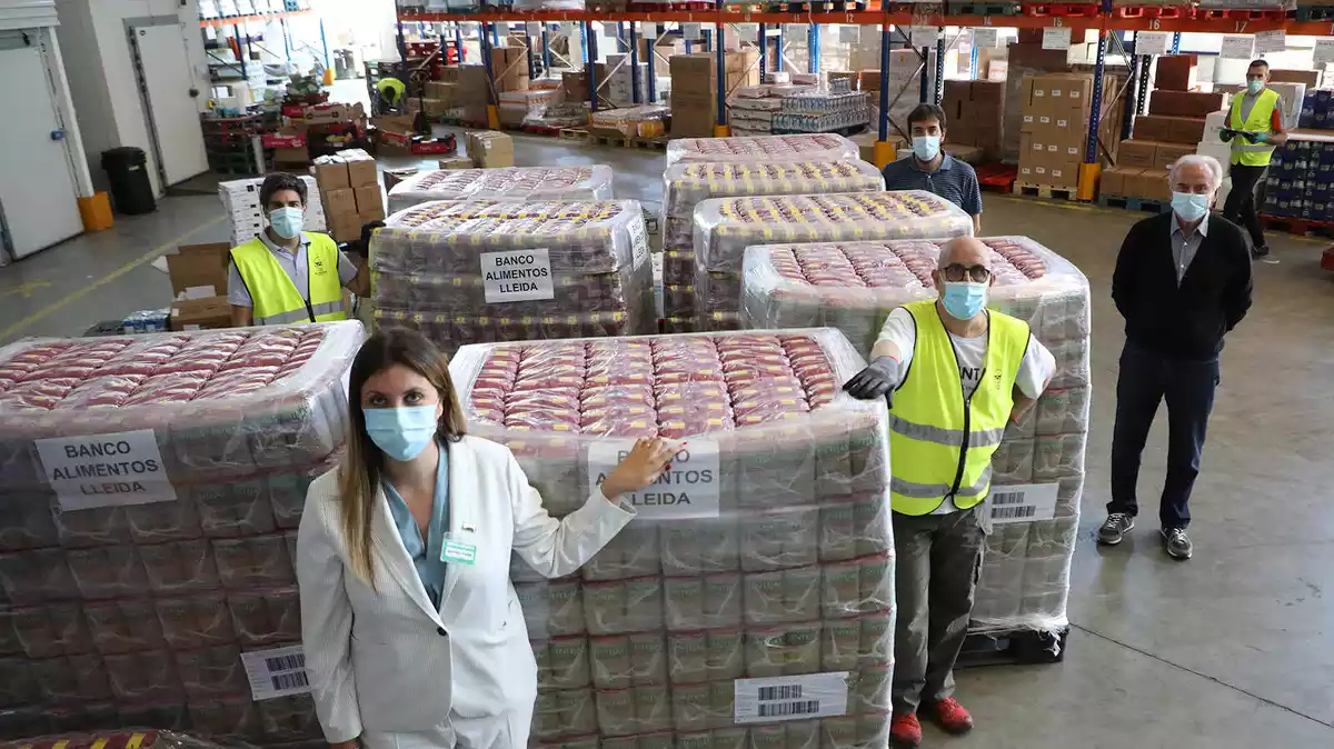 Donació de 8.000 quilos de llenties de Mercadona al Banc d'Aliments de Lleida el maig de 2020