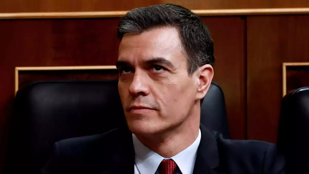 Pedro Sánchez durant una sessió parlamentària sobre l'estat d'alarma el 25 de març de 2020
