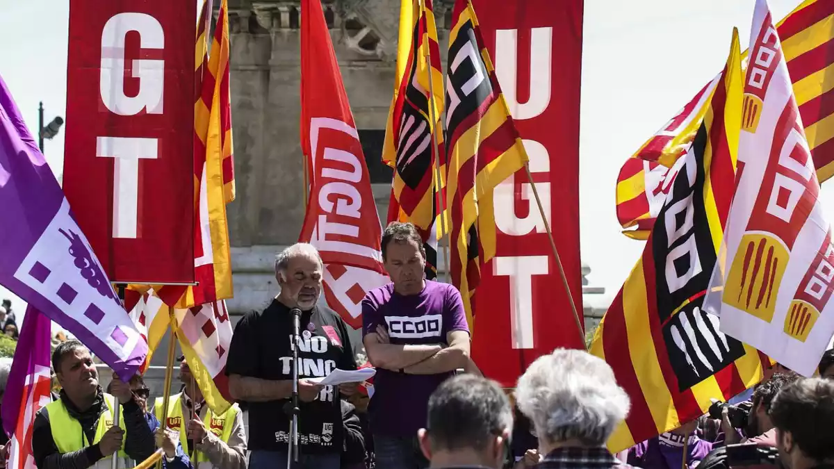 Sindicats UGT i CCOO i s’han manifestat aquest Primer de Maig a Tarragona